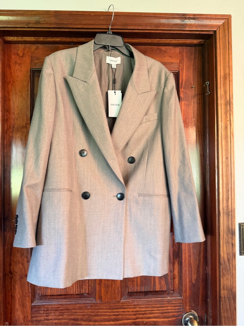 Reiss Double-Breasted Light Gray Blazer - Picture 7 of 10